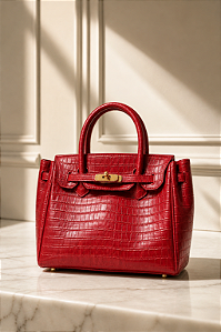Bolsa Couro Croco - Vermelha