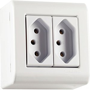 Tramontina LizFlex Caixa Sobrepor 2 Tomadas 2P+T 20A 250V Branca