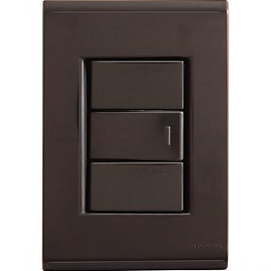 Tramontina Liz Conjunto 2x4 1 Interruptor Simples 10A 250V Grafite