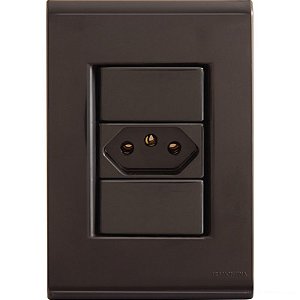 Tramontina Liz Conjunto 2x4 1 Tomada 2P+T 20A 250V Grafite