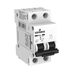 Disjuntor DIN Bipolar  2x40A Curva C 240V 6kA Branco Soprano