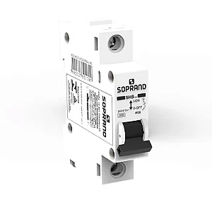Disjuntor DIN Branco Unipolar Curva C 25A 240V 4,5kA SHB1GII Soprano