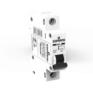 Disjuntor Monopolar 16A Curva C 240V 4,5kA SHB1GII Branco Soprano