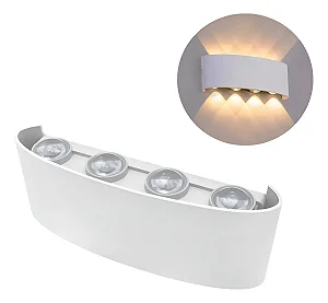 Arandela Lentille Quatre 8W IP65 – Autovolt - Branco – Lumanti