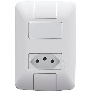 Tramontina Aria Conjunto 4x2 1 Interruptor Simples 6A 250V 1 Tomada 2P+T 10A 250V  Branco