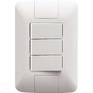 Tramontina Aria Conjunto 4x2 3 Interruptores Simples 6A 250V Branco