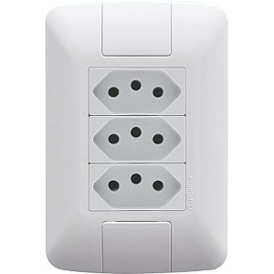 Tramontina Aria Conjunto 4x2 3 Tomadas 2P+T 10A 250V Branco