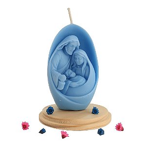 Vela Artesanal Sagrada Família | Presente Religioso Feito à Mão