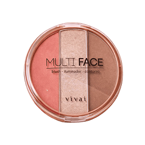 Trio Multiface Blush Iluminador e Contorno - Vivai
