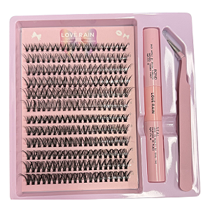 Kit Extensão Cilios Tufinho Cola Pinça 30D+40D - Love Rain