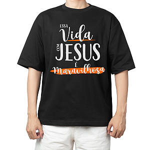 Camiseta Vida com Jesus - Preta