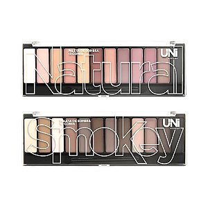 Paleta de Sombras Natural & Smokey Uni Makeup – Cores Neutras e Intensas