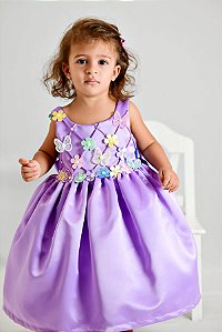 VESTIDO FESTA JARDIM ENCANTADO LILAS