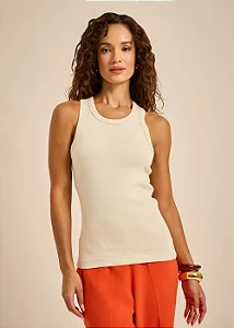 REGATA MOB BASICA BORDADO EM M COM DECOTE HALTER FEMININO
