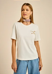 TSHIRT MALHA ESTAMPA BORDADA COQUEIRO MOB FEMININO