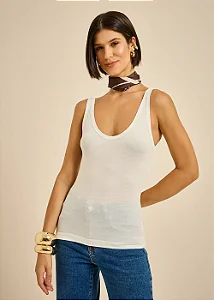 REGATA MOB MALHA DEBRUM EM TULE FEMININO OFF WHITE