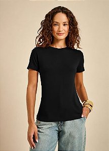 TSHIRT DE MALHA BÁSICA MOB COM GOLA REDONDA FEMININA