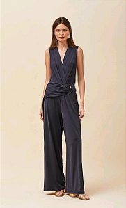 CALÇA VOAR PANTALONA FLUITY COM DRAPEADO FEMININO PRETO