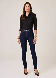 CALÇA JEANS CIGARRETE DUDALINA FEMININA AZUL ESCURO