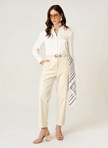 CALÇA ALFAIATARIA DUDALINA SLIM FIT FEMININA OFF WHITE