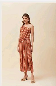 SAIA LONGA FLUITY VOAR COM ESTAMPA OLHO DE GATO FEMININO