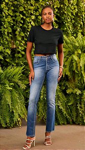 CALÇA JEANS OSMOZE MID RISE SLIM FEMININA AZUL MÉDIO 730