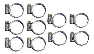 10 Abraçadeira Aço 16 X 22 Mm Espessura 9mm Cinza
