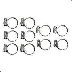 10 Abraçadeira Aço 19 X 32 Mm Espessura 9mm Cinza