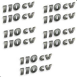 10 Emblema Logo 110 Cv Peugeot Peça Nova Medida 9x2 Original