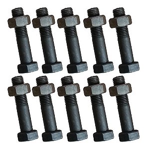 10 Parafuso Aço M8 Chave 13 Rosca Fina C/porca 41x8x13 Aço