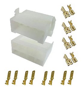 10 Plug Conector 8 Vias Tampão Porta Malas Com Terminal Som