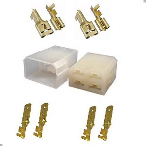 10 Plug Conector 4 Vias Tampão Porta Malas Com Terminal Som