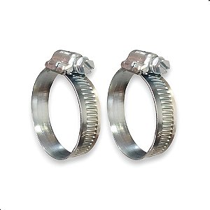 2 Abraçadeira 38mm Fechada  X 51mm Aberto Fita Larga 14mm Cinza