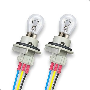 Par Soquete Lanterna Traseira Ford F250 2 Polos + Fio Plug