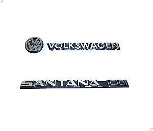 Kit Emblema Traseiro Escrita Santana Cd 85 86 87 88 89 90