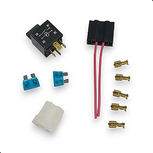 Kit Rele Auxiliar Milha Buzina Som Farol 4pc 206 Clio Uno