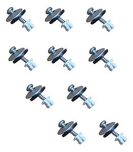 Kit 10 Parafusos Fixacao Placa Com Arruela E Bucha 7x7 Mm