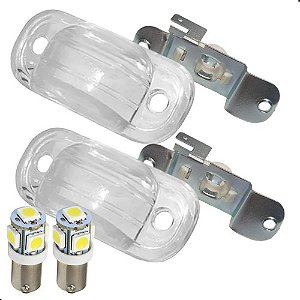 Par Lanterna Luz De Placa Vw Kombi 80 A 95 C/ Led