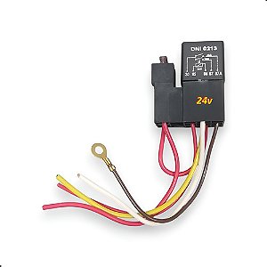 Kit Rele Auxiliar Universal 5 Terminais C/ Suporte 24v Dni