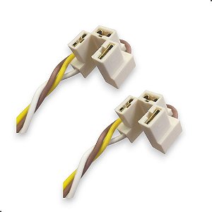 Soquete Plug Farol 3 Fios Lampada H4 H5 Fio 1,5mm 10 Pcs
