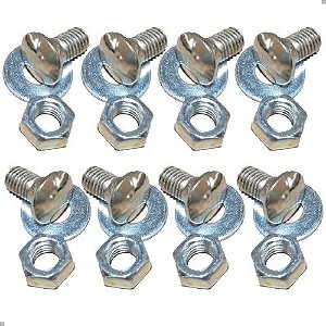 Kit Parafuso Cromado P/ 2 Parachoque Fusca 80/87 8pcs Porca