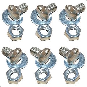 Kit Parafuso Cromado Parachoque Fusca 70 A 79 6pcs + Porca