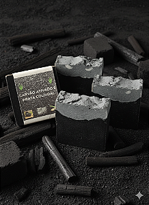 CARVÃO ATIVADO E PRATA COLOIDAL - SABONETE PURIFICADOR E ACELERADOR DA CICATRIZAÇÃO