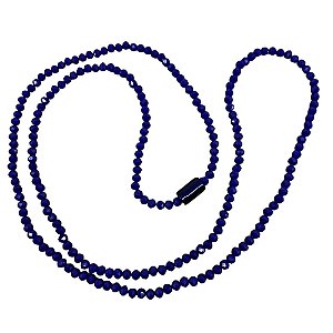 GUIA DE CRISTAL 8MM AZUL ESCURO TRANSPARENTE COM FIRMA