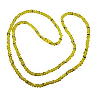 GUIA DE CRISTAL 8MM AMARELO TRANSPARENTE COM FIRMA