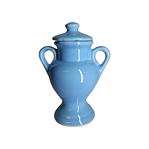 QUARTINHA DE LOUÇA 12CM AZUL CLARO COM ASAS