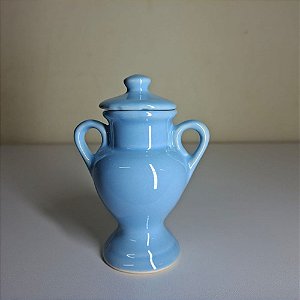 QUARTINHA DE LOUÇA 12CM AZUL CLARO COM ASAS