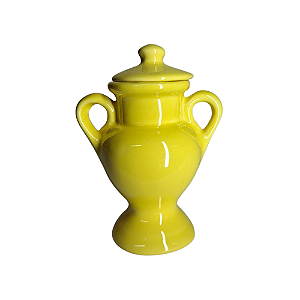 QUARTINHA DE LOUÇA 12CM AMARELA COM ASAS