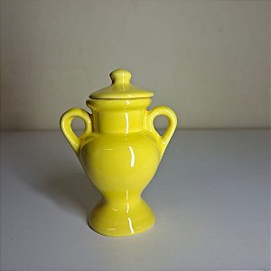 QUARTINHA DE LOUÇA 12CM AMARELA COM ASAS