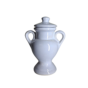 QUARTINHA DE LOUÇA 12CM BRANCA COM ASAS